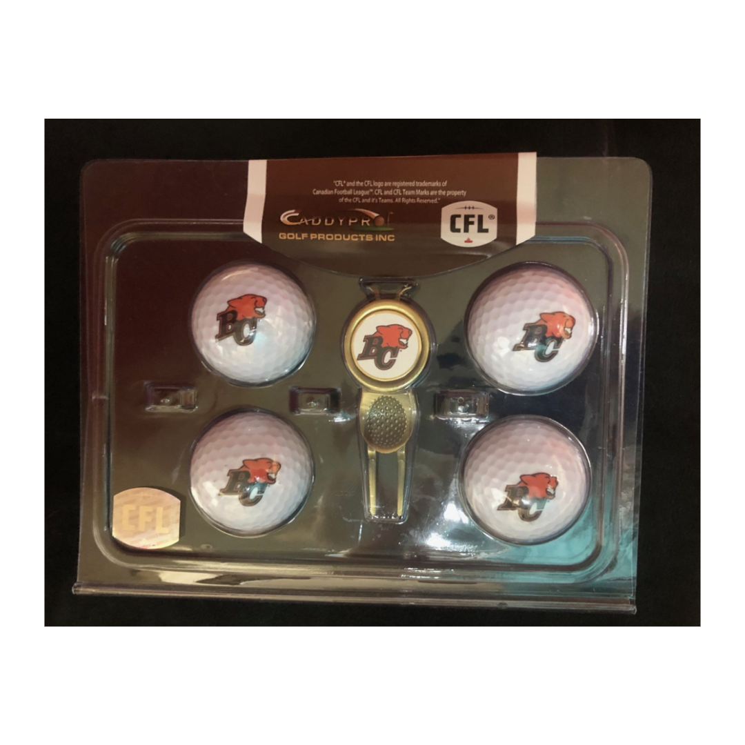 BC Lions Divot Tool & 4 Ball Gift Set