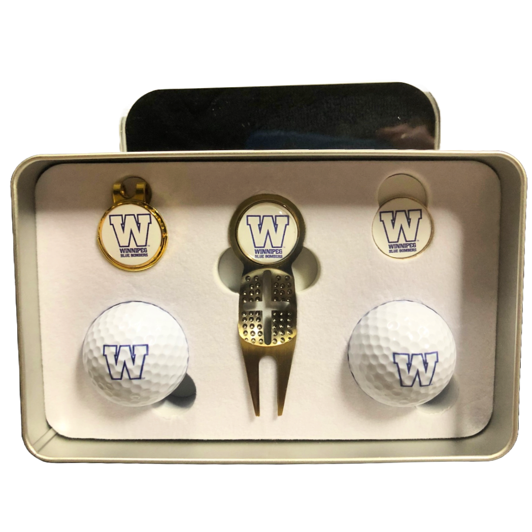 Deluxe Gift Tin Set Winnipeg Blue Bombers - White Balls