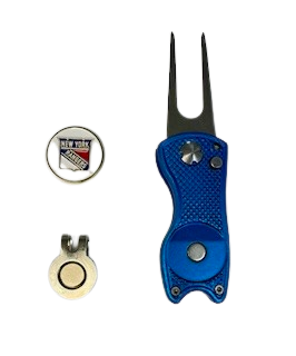 Switchblade Divot Repair Tool w/ Visor Hat Clip - New York Rangers