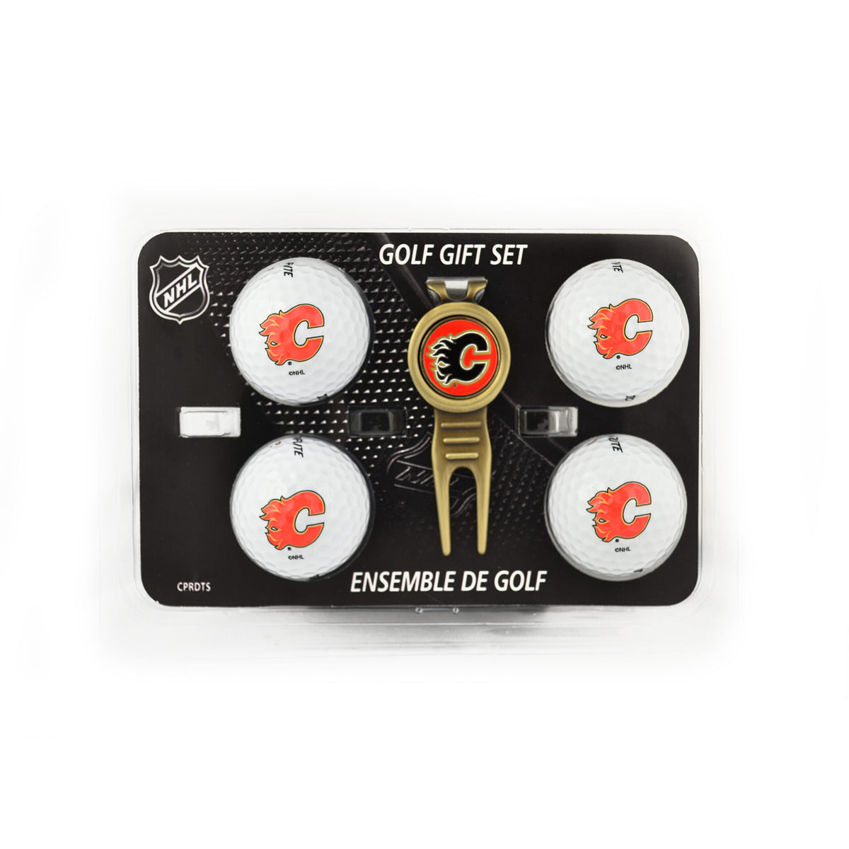 Calgary Flames Divot Tool & 4 Ball Gift Set