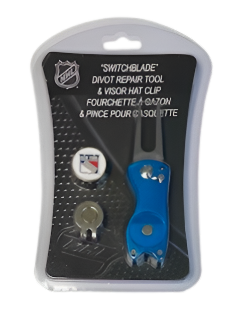 Switchblade Divot Repair Tool w/ Visor Hat Clip - New York Rangers