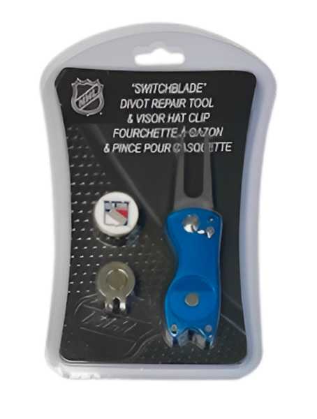 Switchblade Divot Repair Tool w/ Visor Hat Clip - New York Rangers